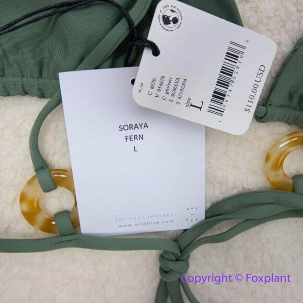 NEW Aila Blue Free People Soraya‎ Bikini Top, green, size L - Picture 9 of 10